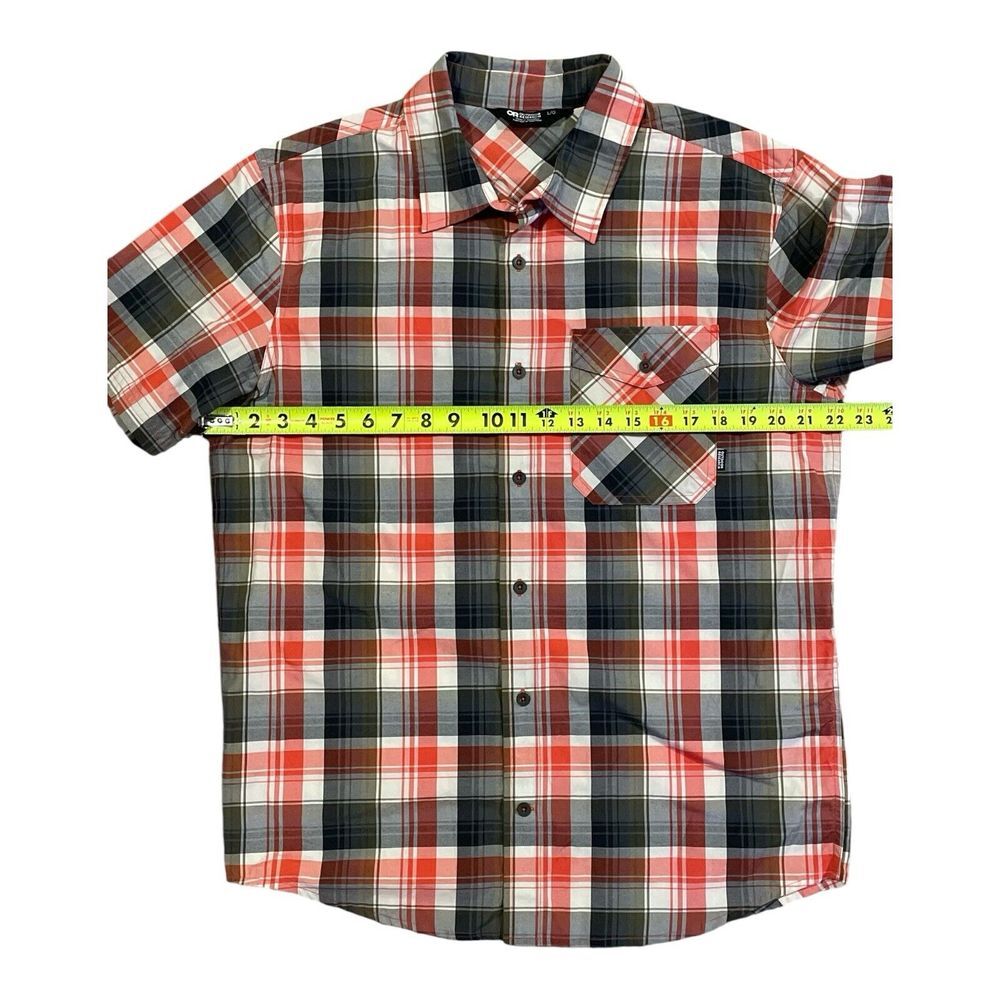 MENS OUTDOOR RESEARCH LARGE PLAID SEAPINE CAMP TRAIL HIKE BUTTON UP SHIRT - Picture 2 of 7